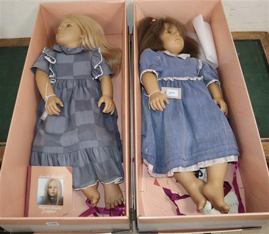 Two large dolls by Annette Himstedt, Malin and Friedericke (1998 World Children Collection), boxed with certificates
